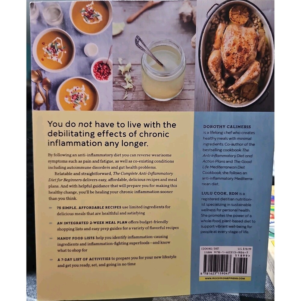 The Complete Anti-Inflammatory Diet for Beginners: A No-Stress Meal Plan  - GOOD - Picture 2 of 2